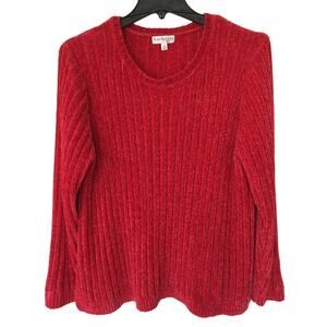 Kim Rogers Curvy 1X Soft Red Chenille Top